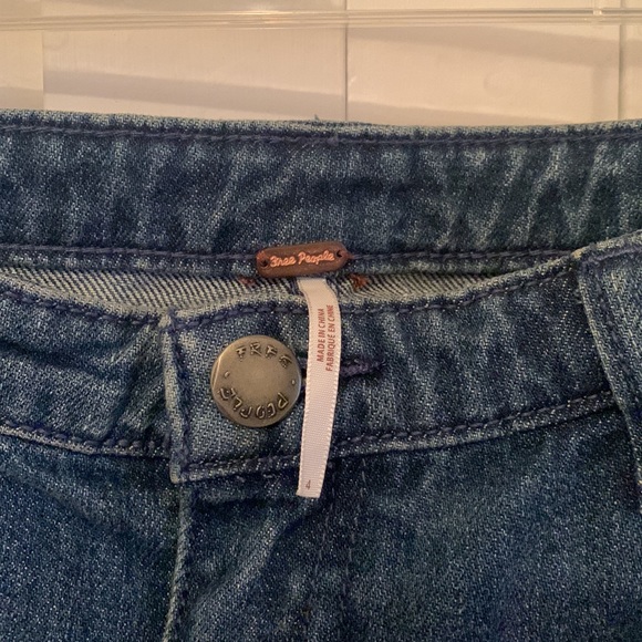 Free People Rhinestone Denim Mini Skirt sz 4 - Picture 4 of 4